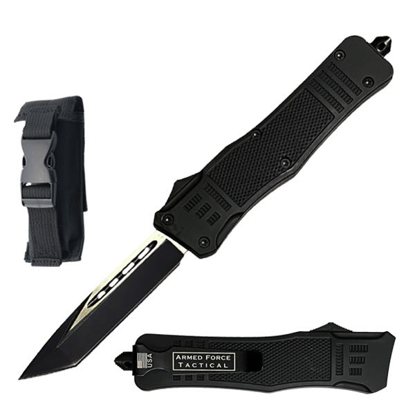 8.25" Tracker OTF Dual Action Automatic Tanto Pocket Knife