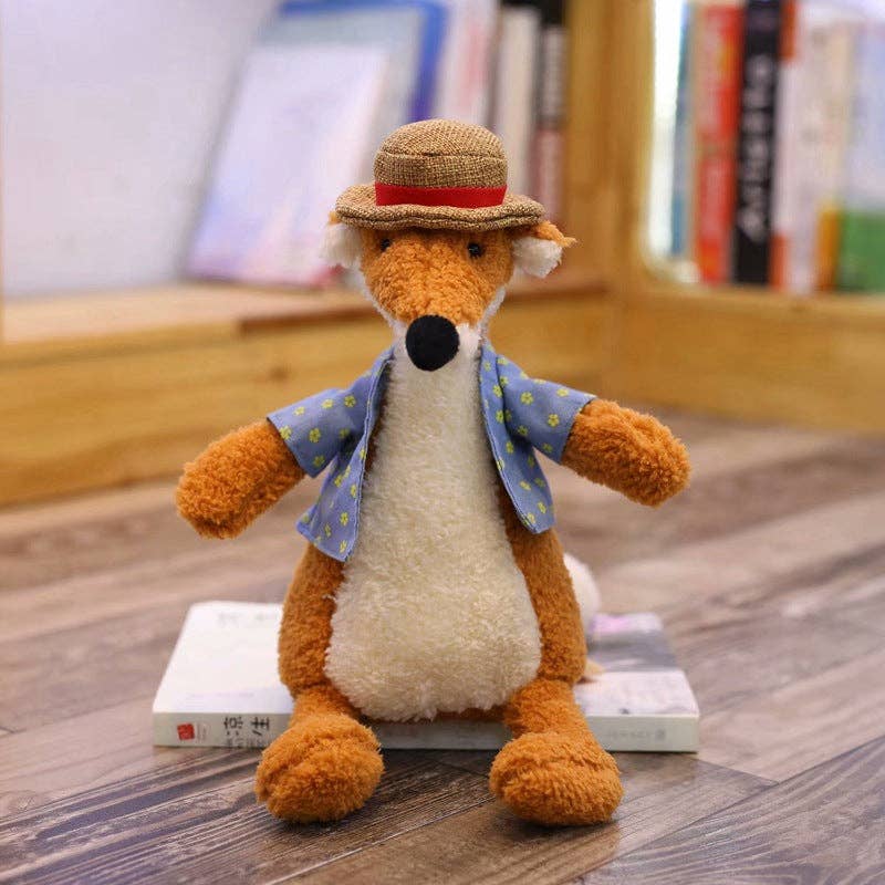 Kawai - Cute Straw Hat Plush Toys: RAT-GRAY / 30CM