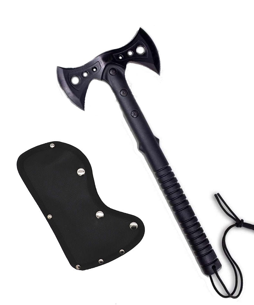 Black Tactical Axe Double Blade Head Tomahawk Hatchet Throwing Knife Blade