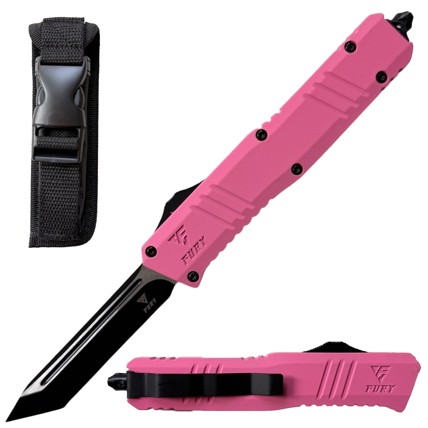 8.5" Pink Phantom Tanto Blade Automatic OTF Out the Front Knife