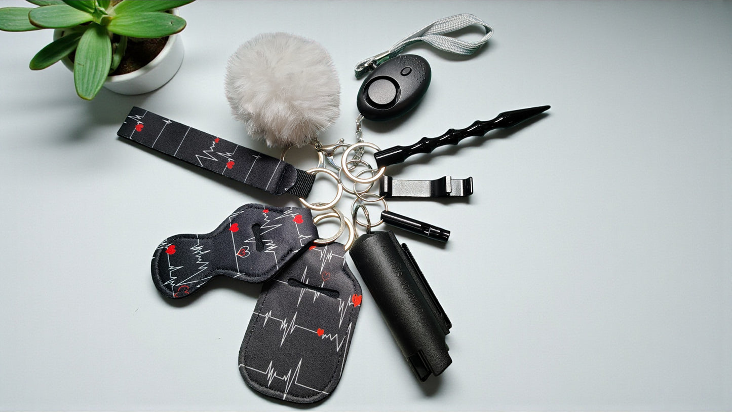 Safety Keychain - Design Set 9pc with Pepper Spray
