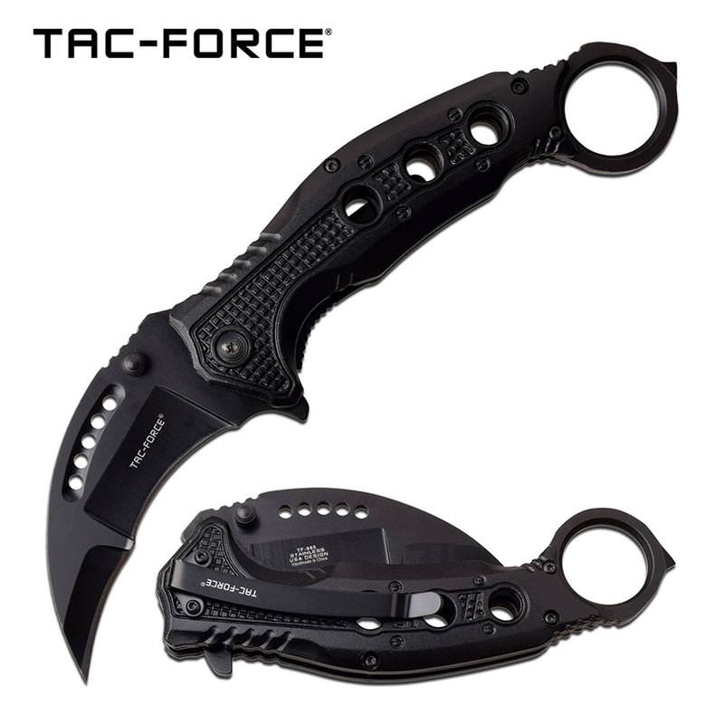 Rescue Karambit Thumb Ring Assisted Opening Folding Pocket Knife Black