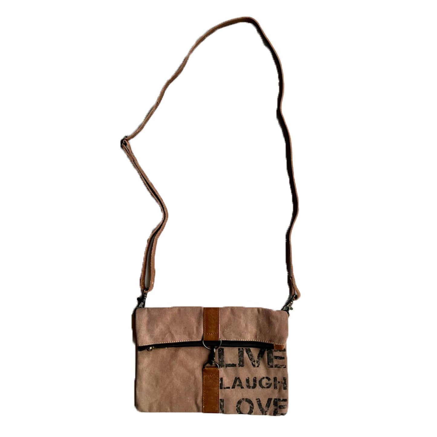 Classic LIVE LOVE LAUGH Durable Cotton Women's Crossbody Bag