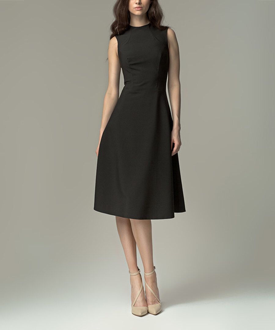 Find the Timeless Elegance of the Sleeveless Midi Dress in Black
