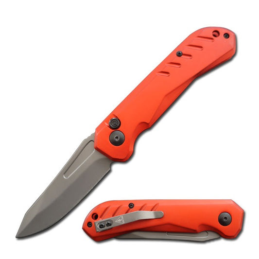 Red Survival Military Switch Blade Pocket Knife 8 Inch Overall
