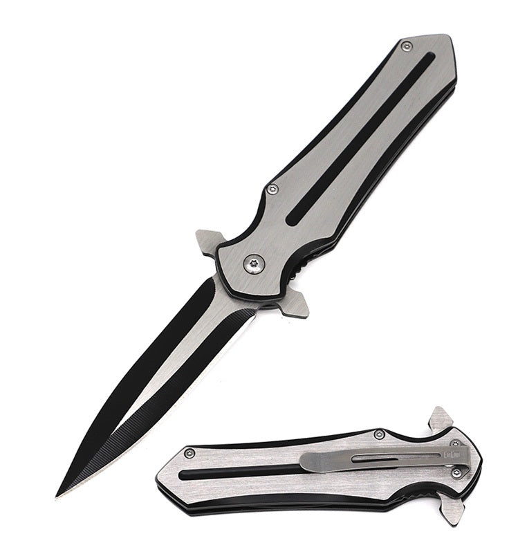 Spear Point Black Collectible Spring Assist Knife Dagger