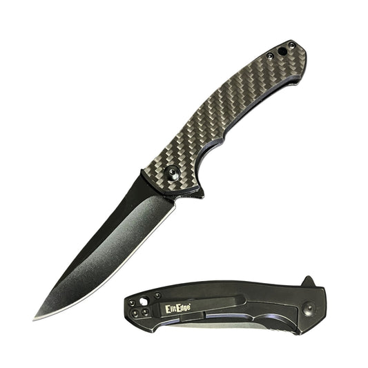 Ball Bearing Titanium Coated Blade Carbon Fiber Handle Pocket Knife