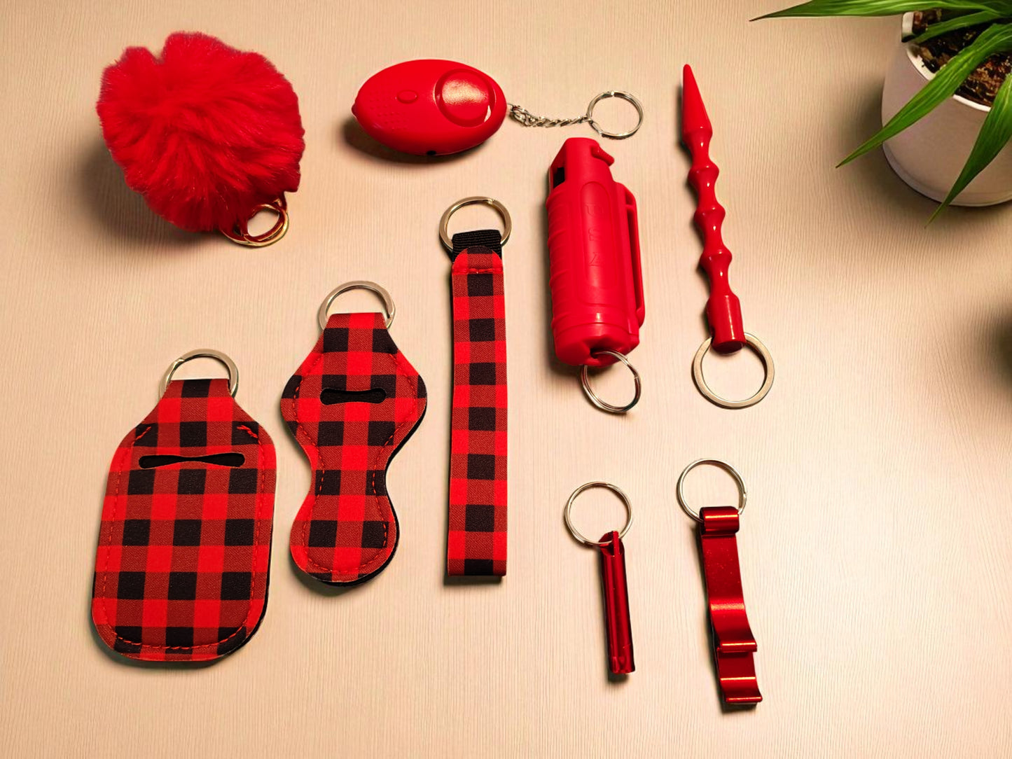 Safety Keychain - Design Set 9pc with Pepper Spray
