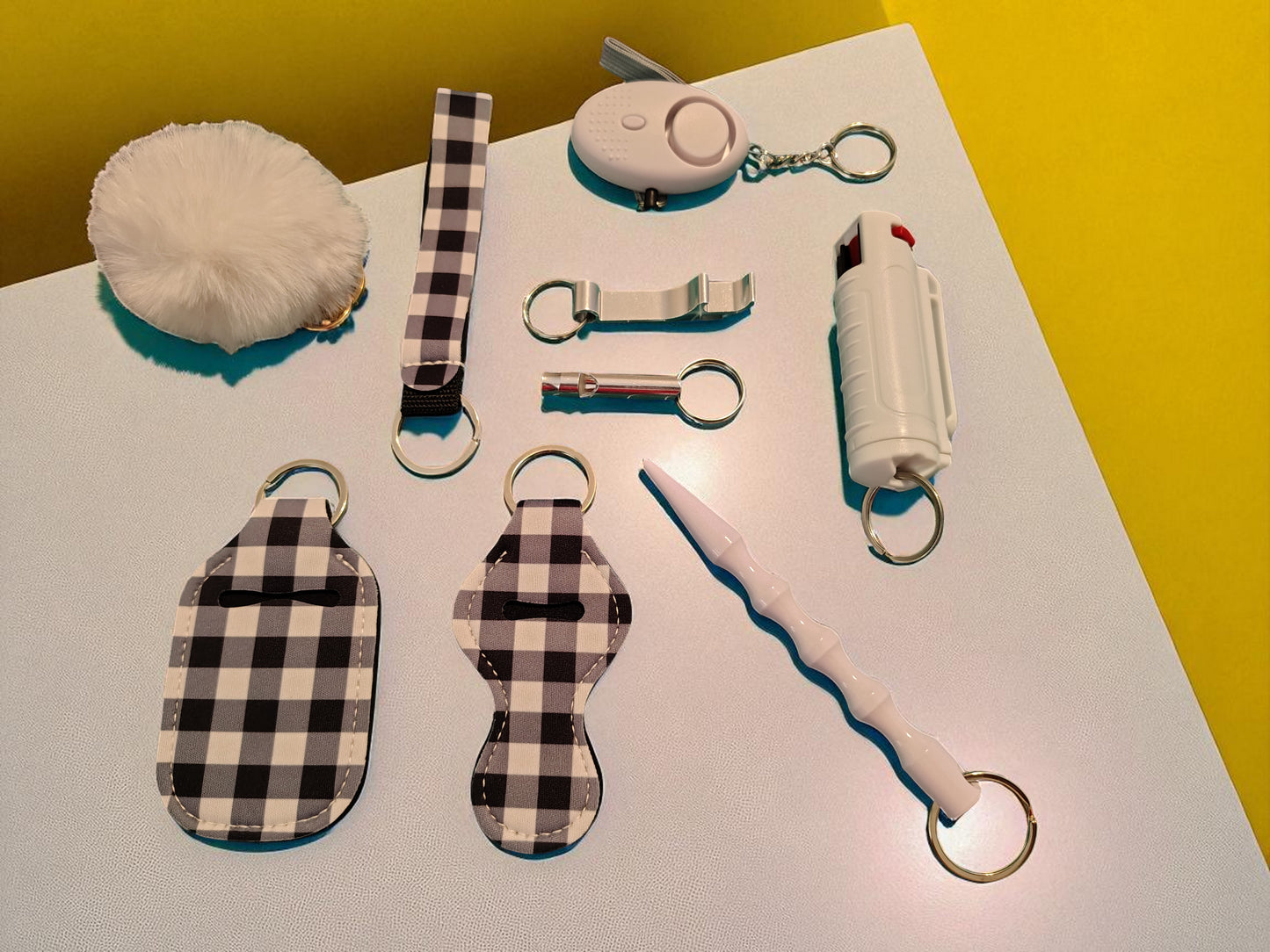 Safety Keychain - Design Set 9pc with Pepper Spray