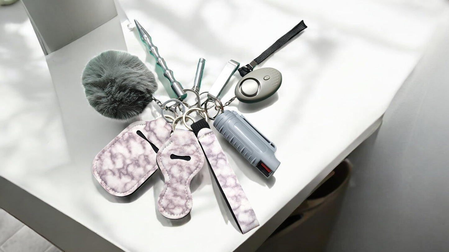 Safety Keychain - Design Set 9pc with Pepper Spray