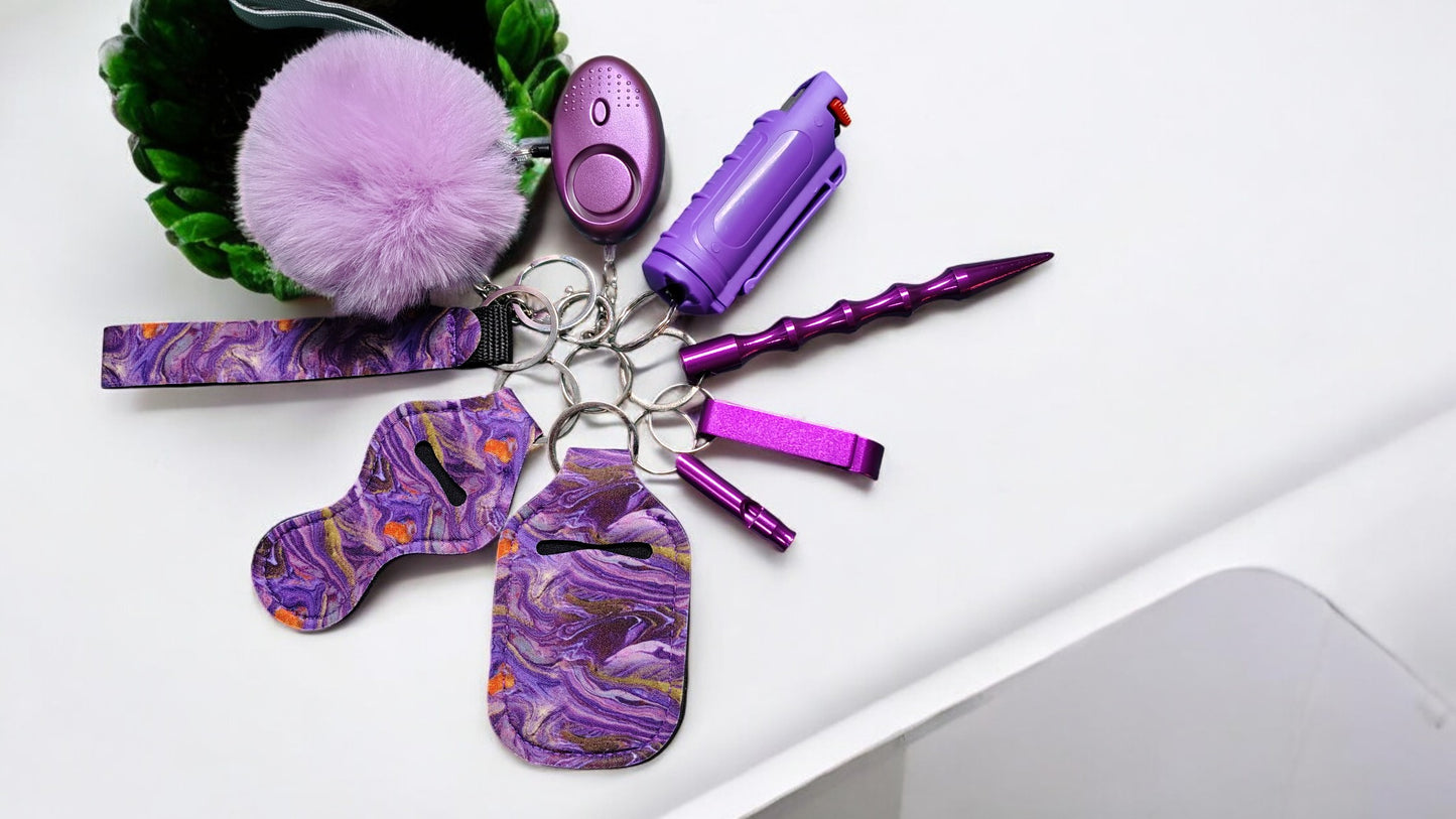 Safety Keychain - Design Set 9pc with Pepper Spray