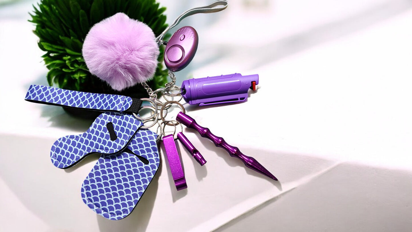 Safety Keychain - Design Set 9pc with Pepper Spray