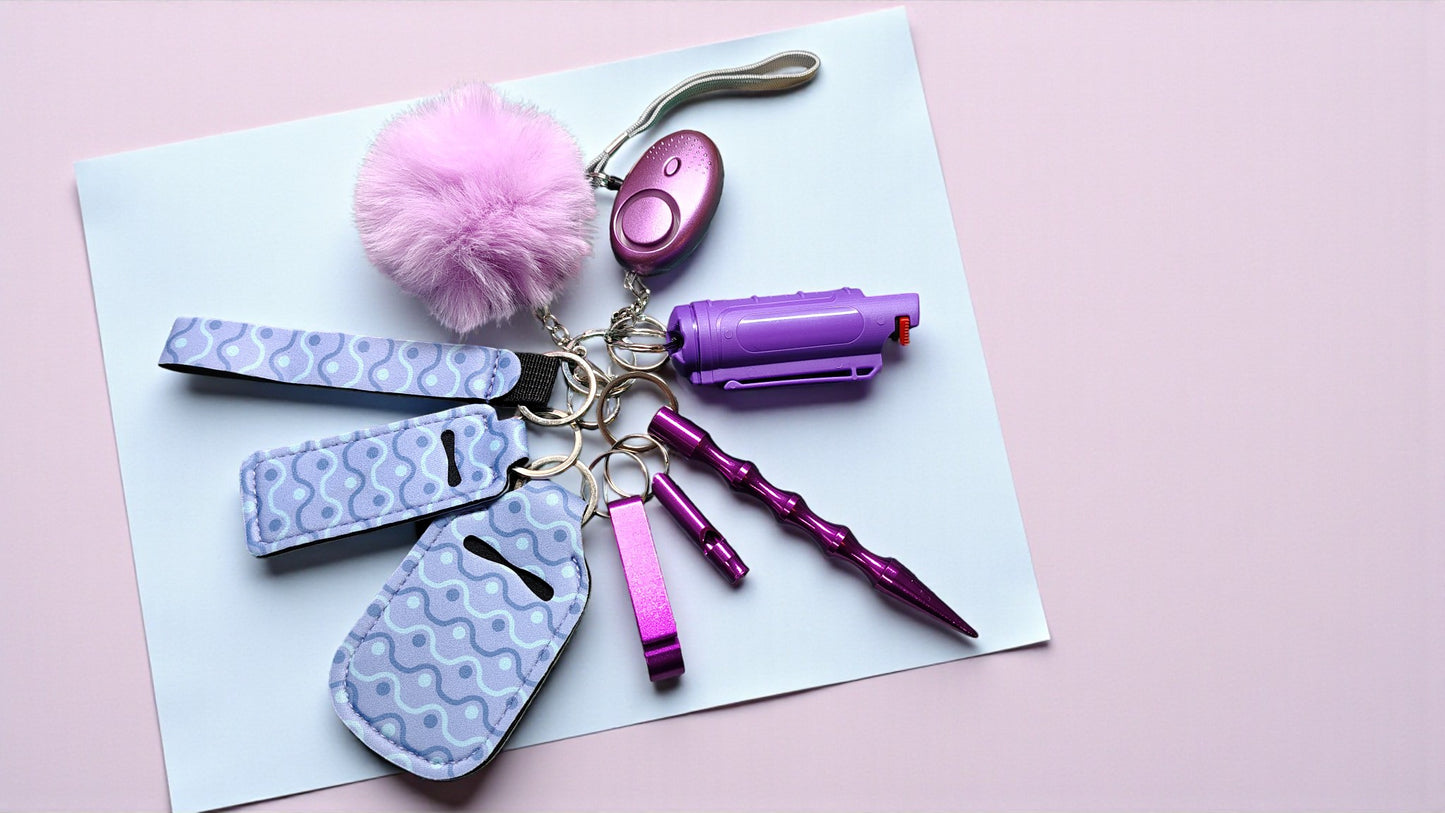 Safety Keychain - Design Set 9pc with Pepper Spray
