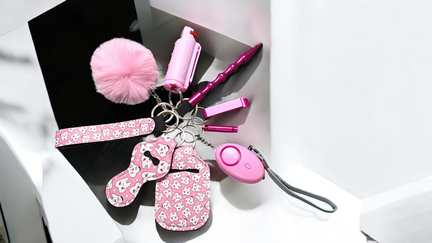 Safety Keychain - Design Set 9pc with Pepper Spray
