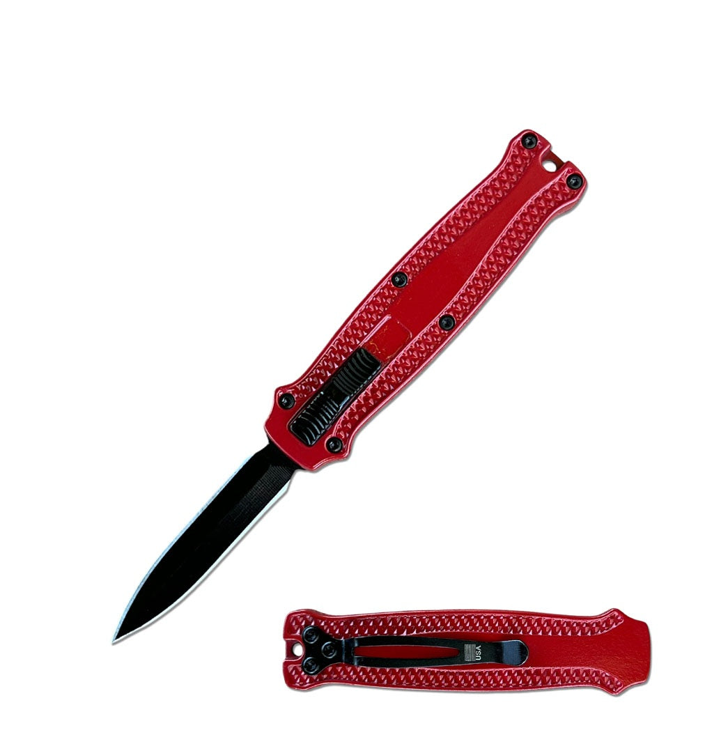 5.35" Red Lizard Tongue The Wicked Mini OTF Automatic Knife
