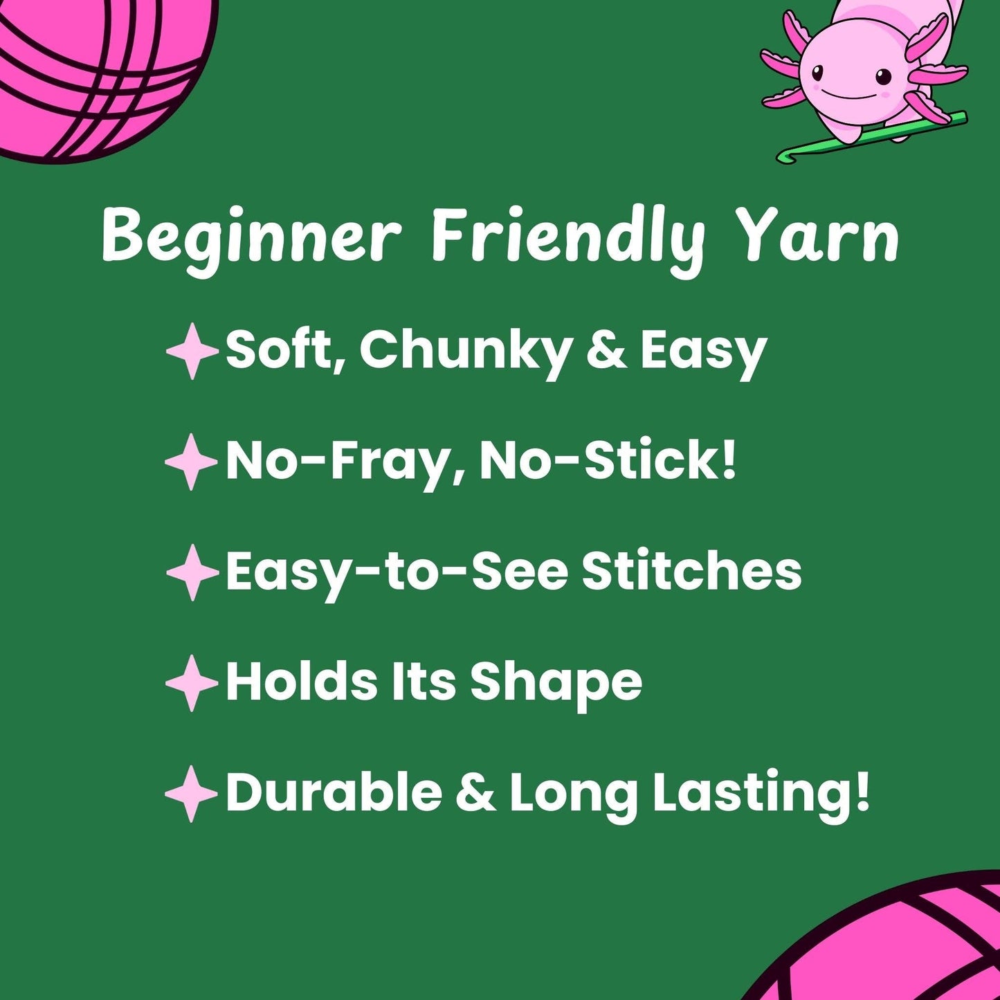Crochet Axolotl Kit - Alexia the Axolotl Plushie: Pink Axolotl