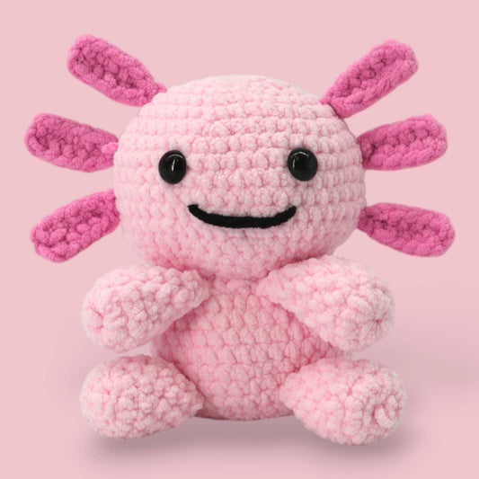 Crochet Axolotl Kit - Alexia the Axolotl Plushie: Pink Axolotl