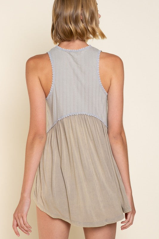 Simple But Unique Babydoll Knit Tank Top