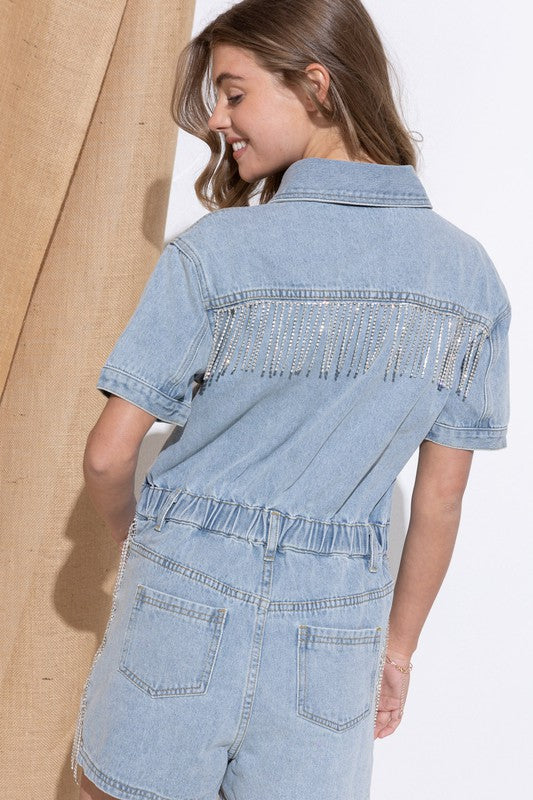 Denim Overall Romper