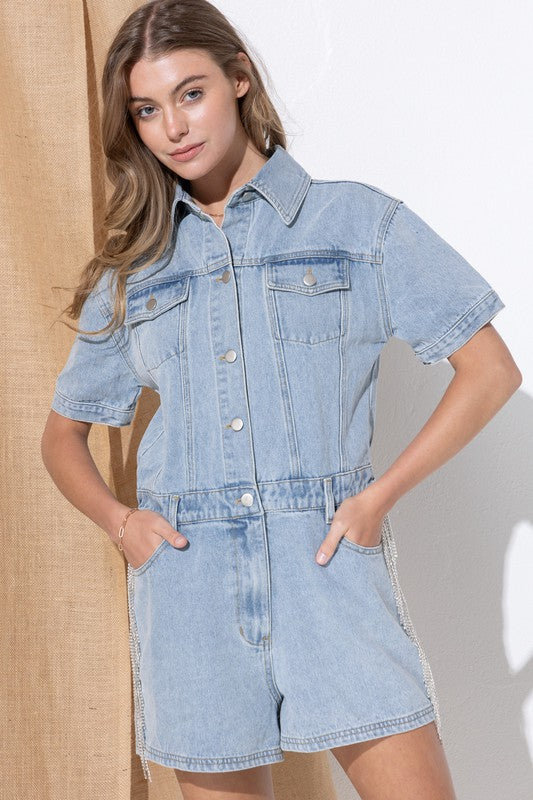 Denim Overall Romper