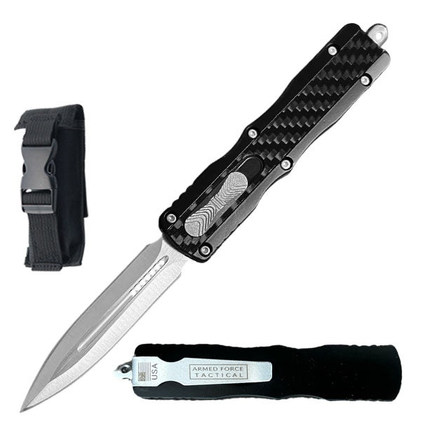 7.5" Death Stalker Automatic Dual Action Out The Front Knife Carbon Fiber