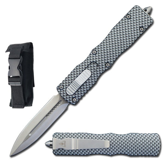 7.5" Carbon Fiber Death Stalker Automatic Dual Action Out The Front Knife