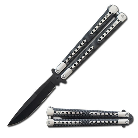 Swift Black Balisong Two-Tone Titanium Coated Butterfly Knife
