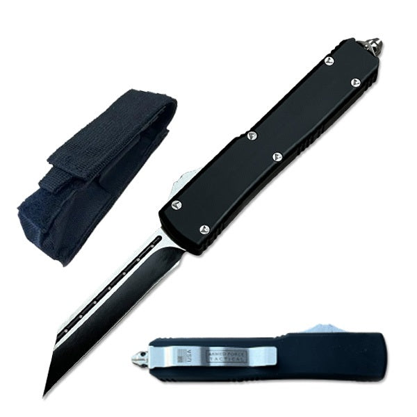 8.75" Black Automatic Dual Shadow Jumper OTF Knife Tanto Blade