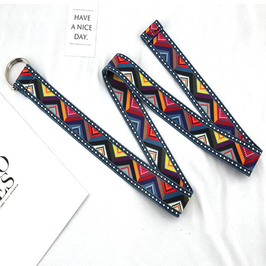 CWABE0951_CANVAS DOUBLE BUCKLE JEANS DECORATIVE BELT: TYPE3 / (OS) 1