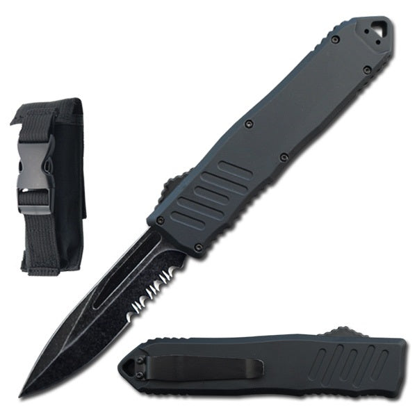 9" Black Havoc OTF Dual Action Automatic Knife Stonewash