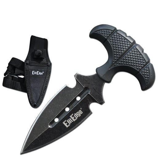 Stone Washed Military Push Dagger Dual Edge Fixed Blade Knife