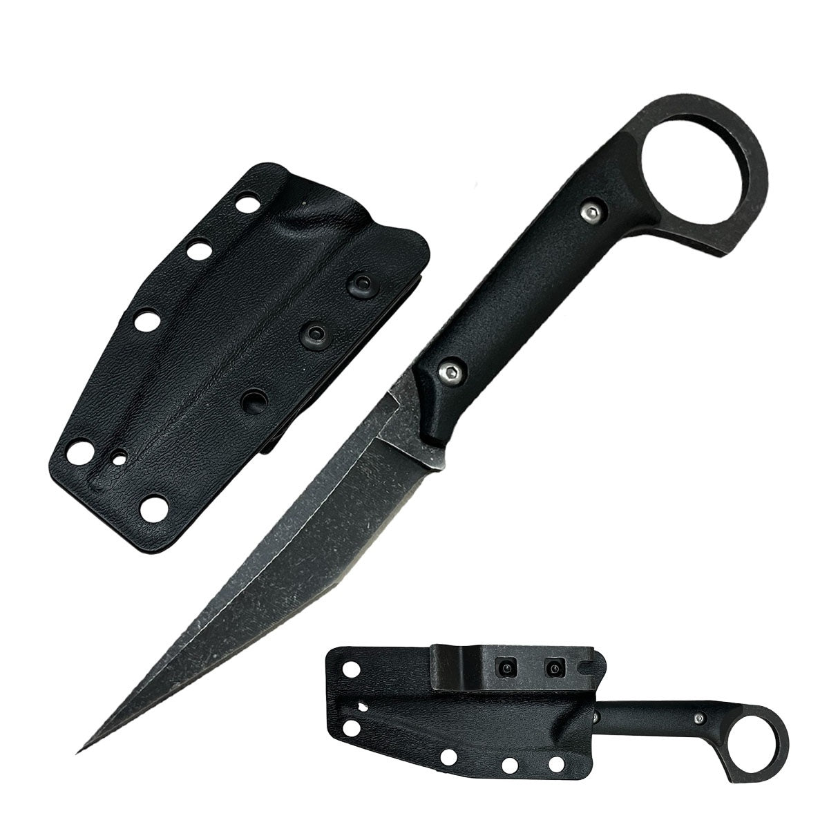 Survival EDC Karambit Fixed Blade Knife with Kydex Sheath