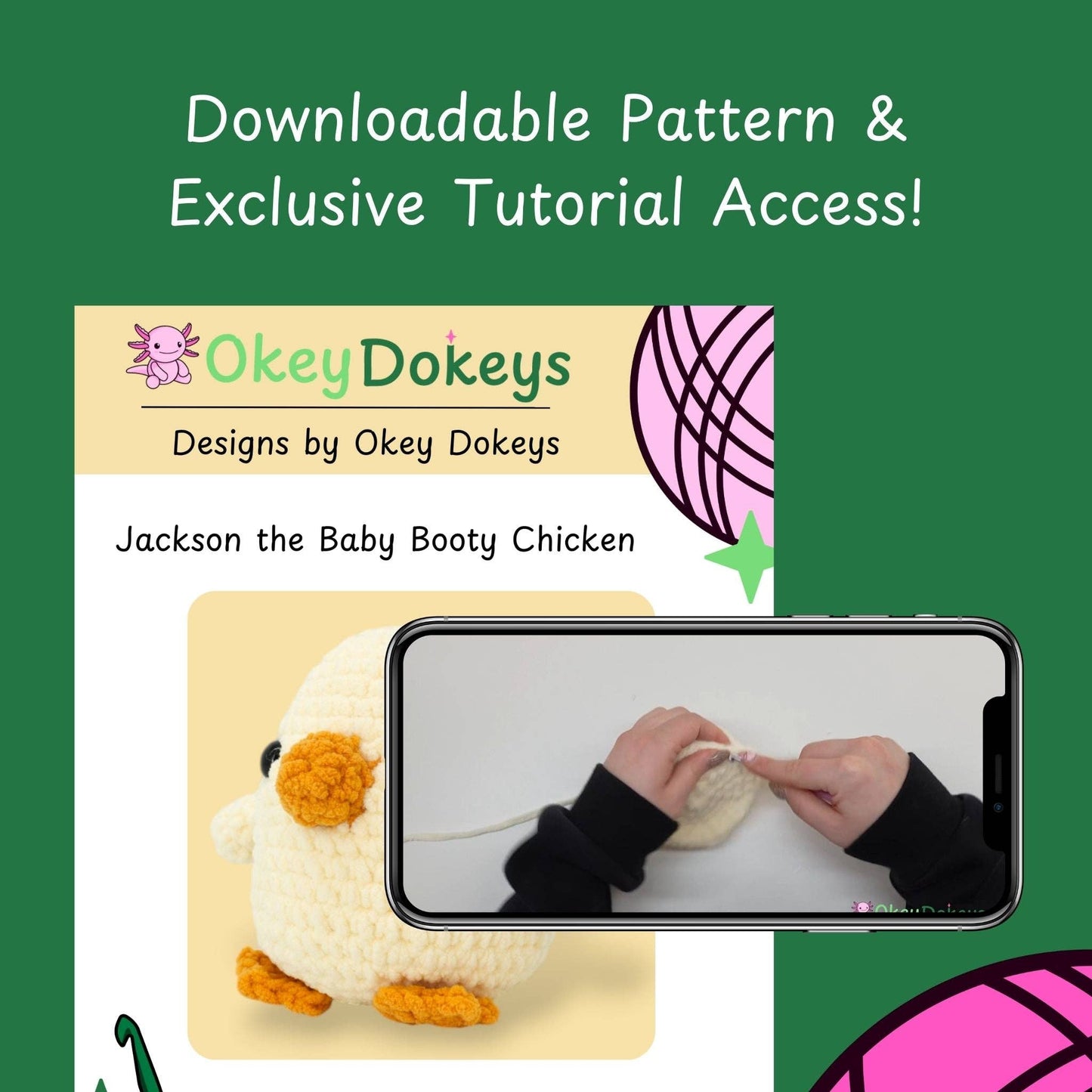 Baby Booty Crochet Chicken Kit - Jackson the Baby Booty Chicken