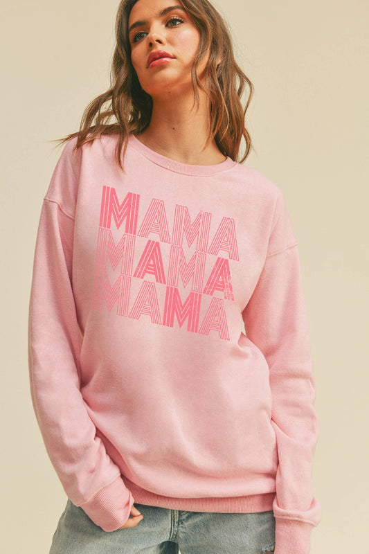 Mama Graphic Sweatshirt: Sea Pink / XL