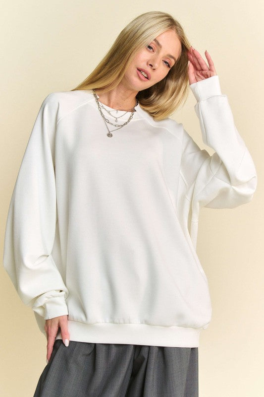 Davi & Dani Round Neck Raglan Sleeve Sweatshirt