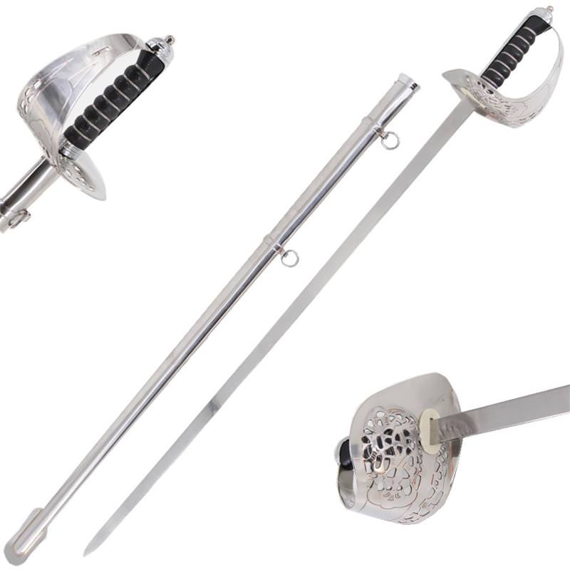 High Quality Ceremonial Dress Sword Silver With Scabbard 40 Inch Overall