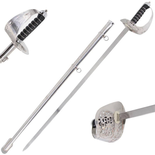 High Quality Ceremonial Dress Sword Silver With Scabbard 40 Inch Overall