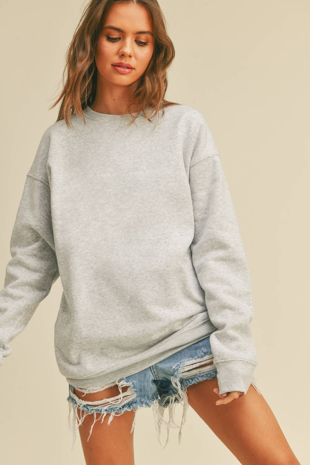 Blank Long Sleeve Sweatshirt: 2TONE BLACK / M