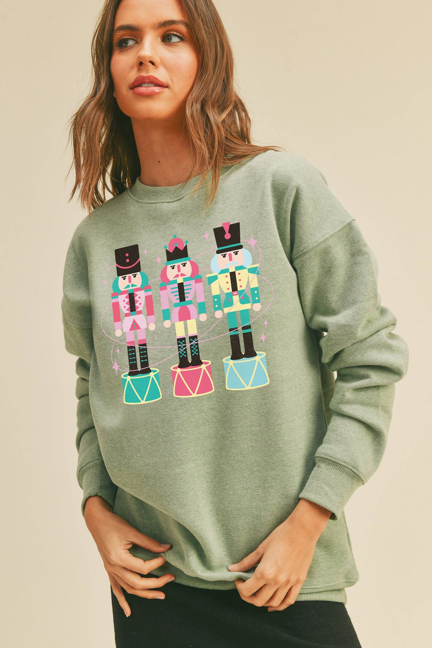 The Nutcracker Long Sleeve Sweatshirt: LODEN FROST / L
