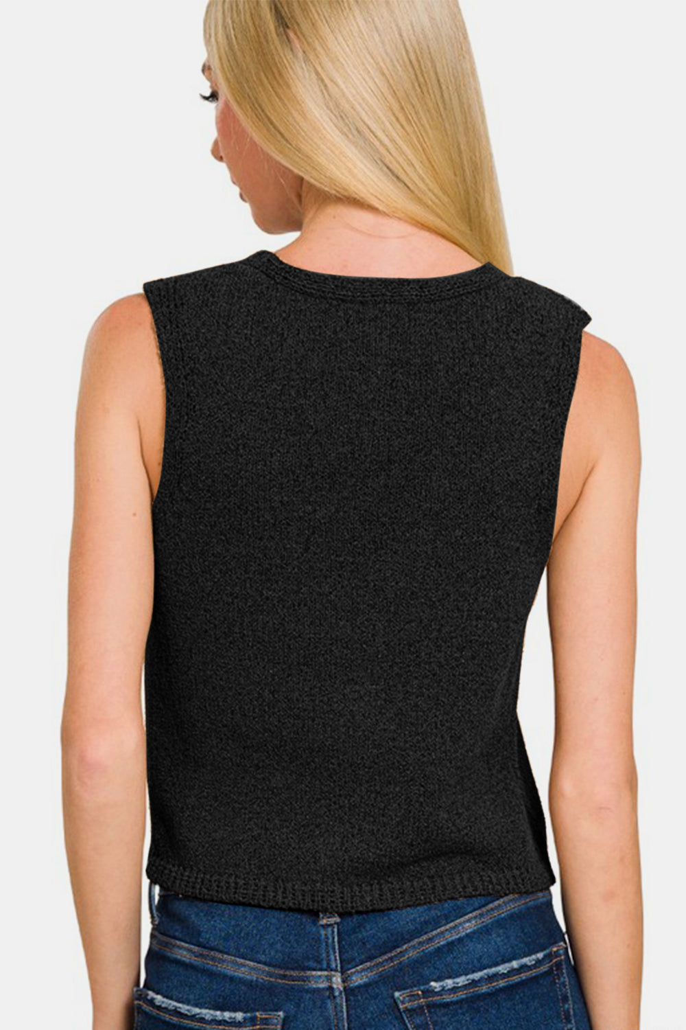 Zenana Hook and Eye Closure V-Neck Sweater Vest