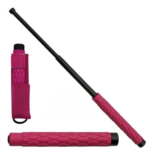 Baton Public Safety Solid Steel Police Stick W/Case 16" PINK