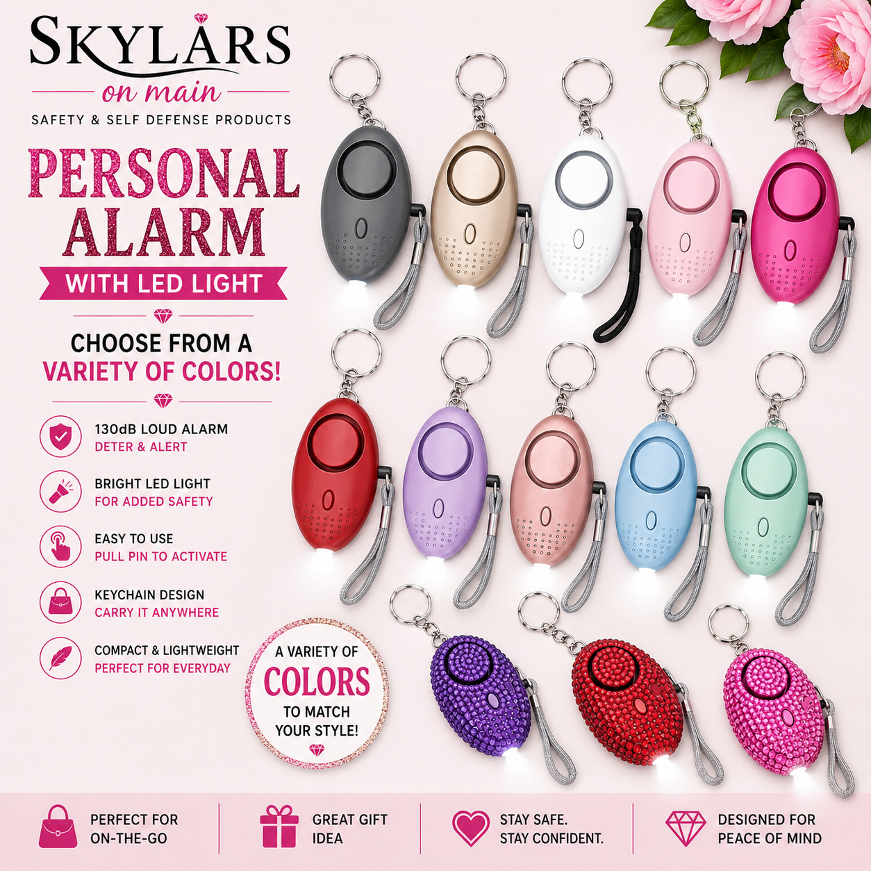 Personal Alarm with LED Light