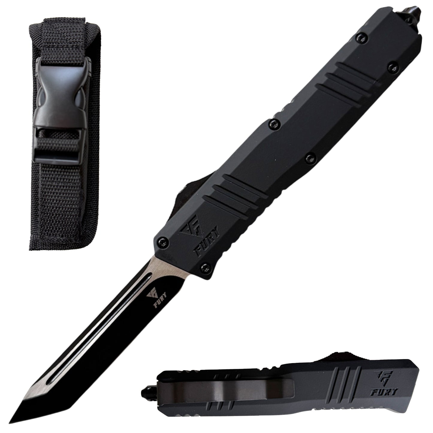 8.5" Black Phantom Tanto Blade Automatic OTF Out the Front Knife