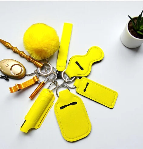 Safety Keychain Set 9pc with Pepper Spray