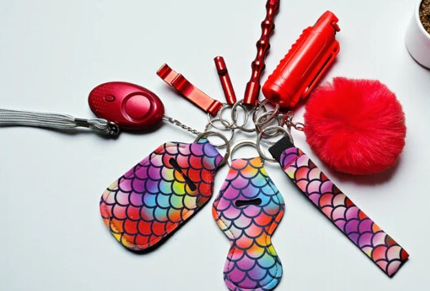 Safety Keychain - Design Set 9pc with Pepper Spray