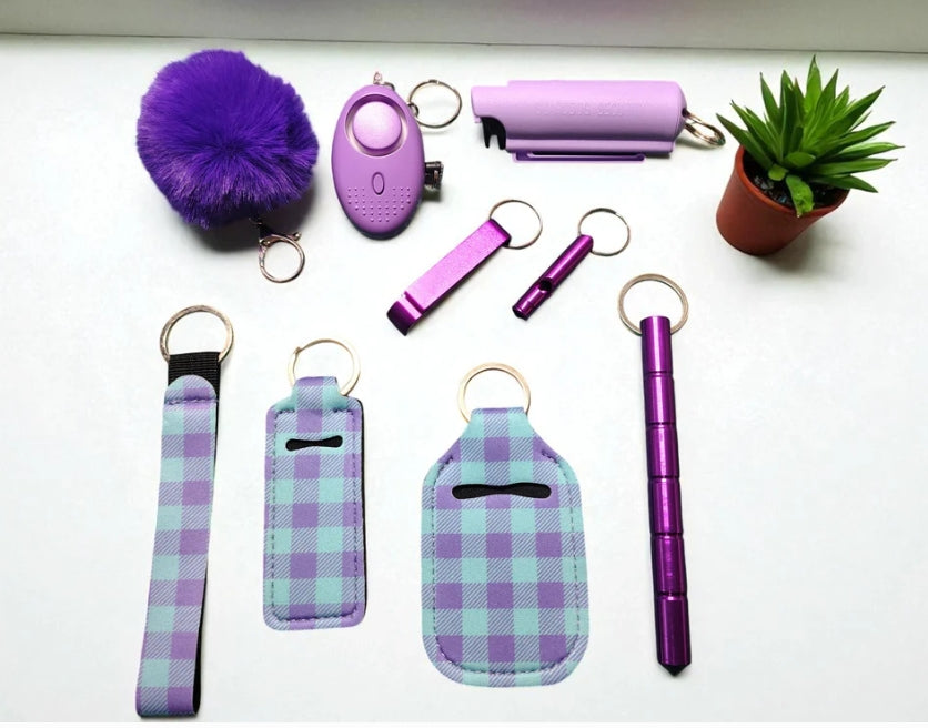 Safety Keychain - Design Set 9pc with Pepper Spray