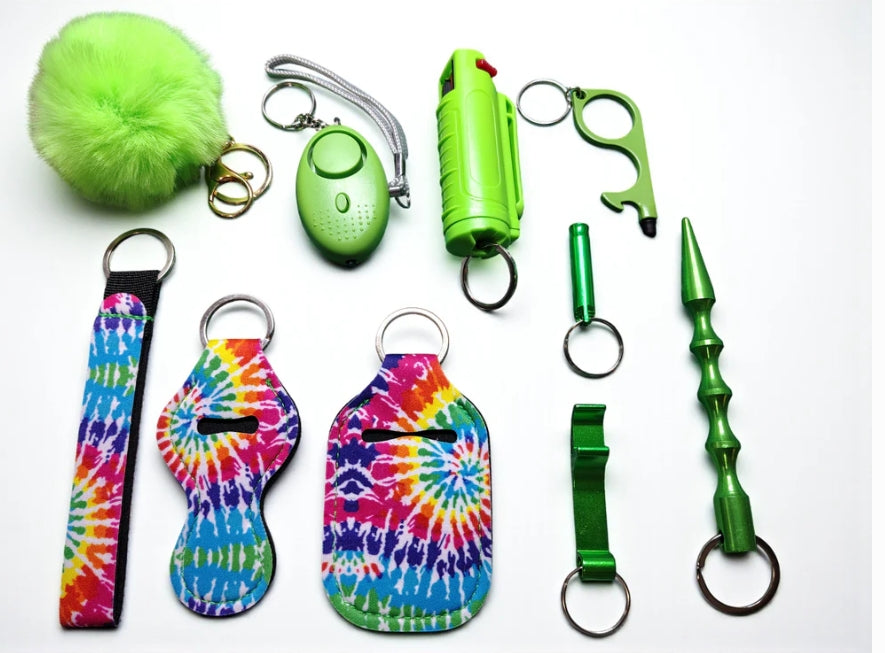 Safety Keychain - Design Set 9pc with Pepper Spray