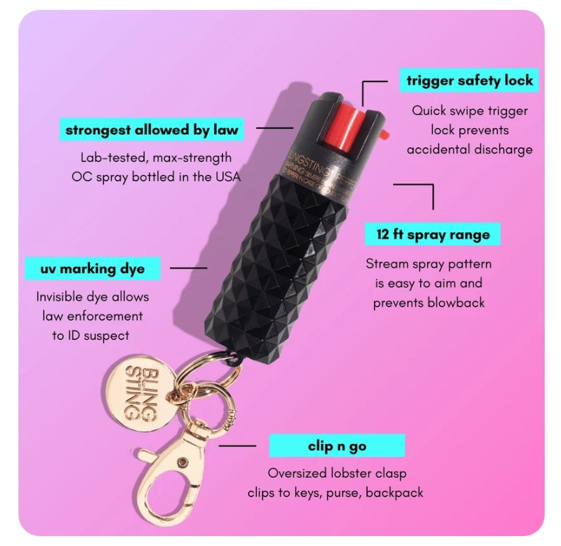 BLING STING Metallic Studded Pepper Sprays