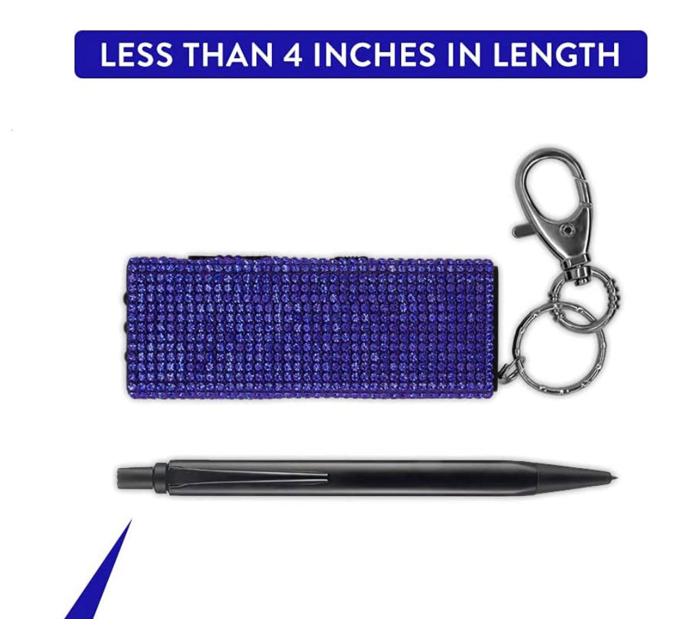 GUARD DOG - Bling It On Mini Rhinestone Stun Gun Keychain with LED Flashlight