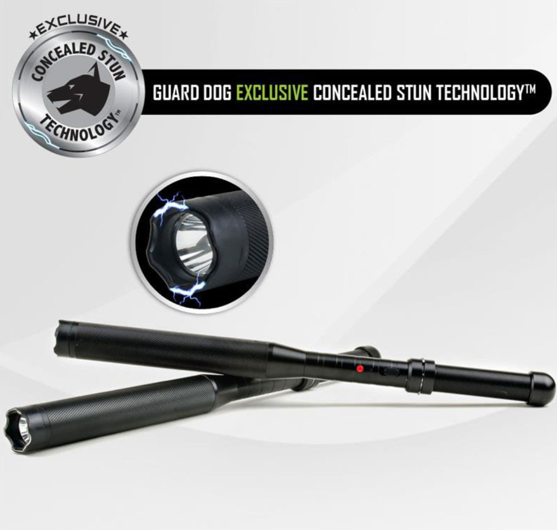GUARD DOG - TITAN Metal Baton 7500K 260 Lumen Tactical Flashlight Stun Gun